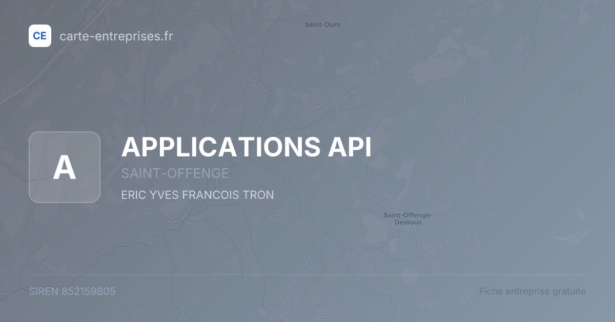 APPLICATIONS API — 852159805 — fiche entreprise