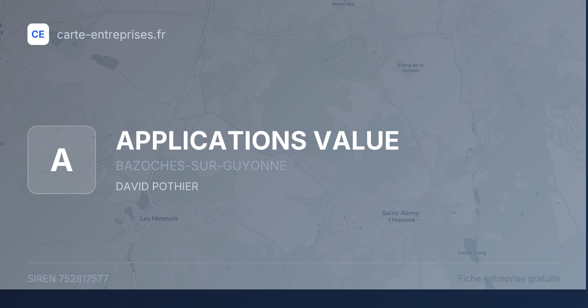 APPLICATIONS VALUE — 752817577 — fiche entreprise
