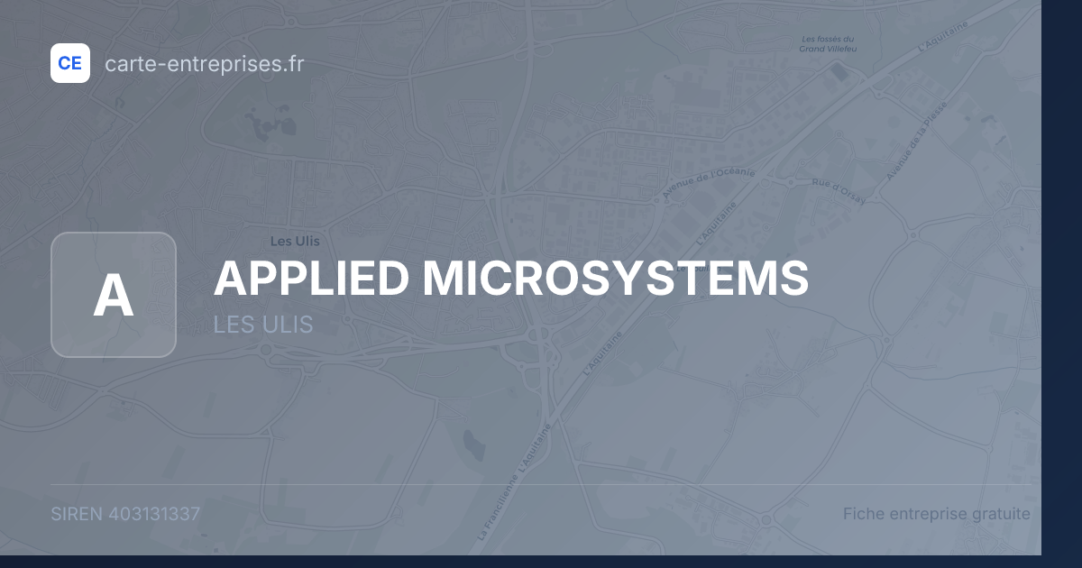 APPLIED MICROSYSTEMS — 403131337 — fiche entreprise