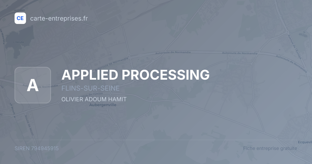 APPLIED PROCESSING — 794945915 — fiche entreprise