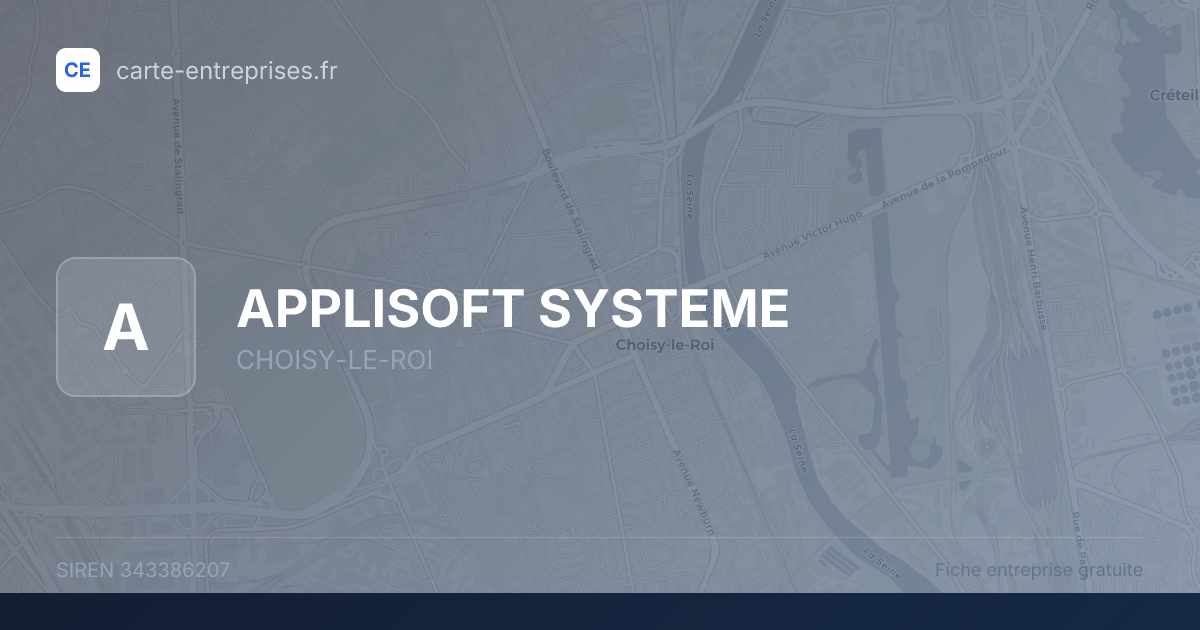 APPLISOFT SYSTEME — 343386207 — fiche entreprise
