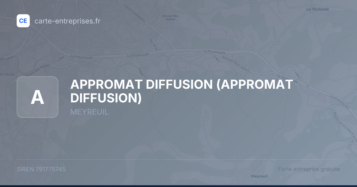 APPROMAT DIFFUSION — 791775745 — fiche entreprise