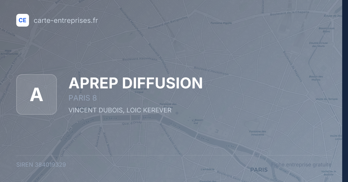APREP DIFFUSION — 384019329 — fiche entreprise