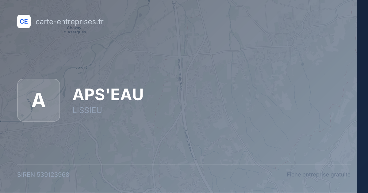 APS'EAU — 539123968 — fiche entreprise