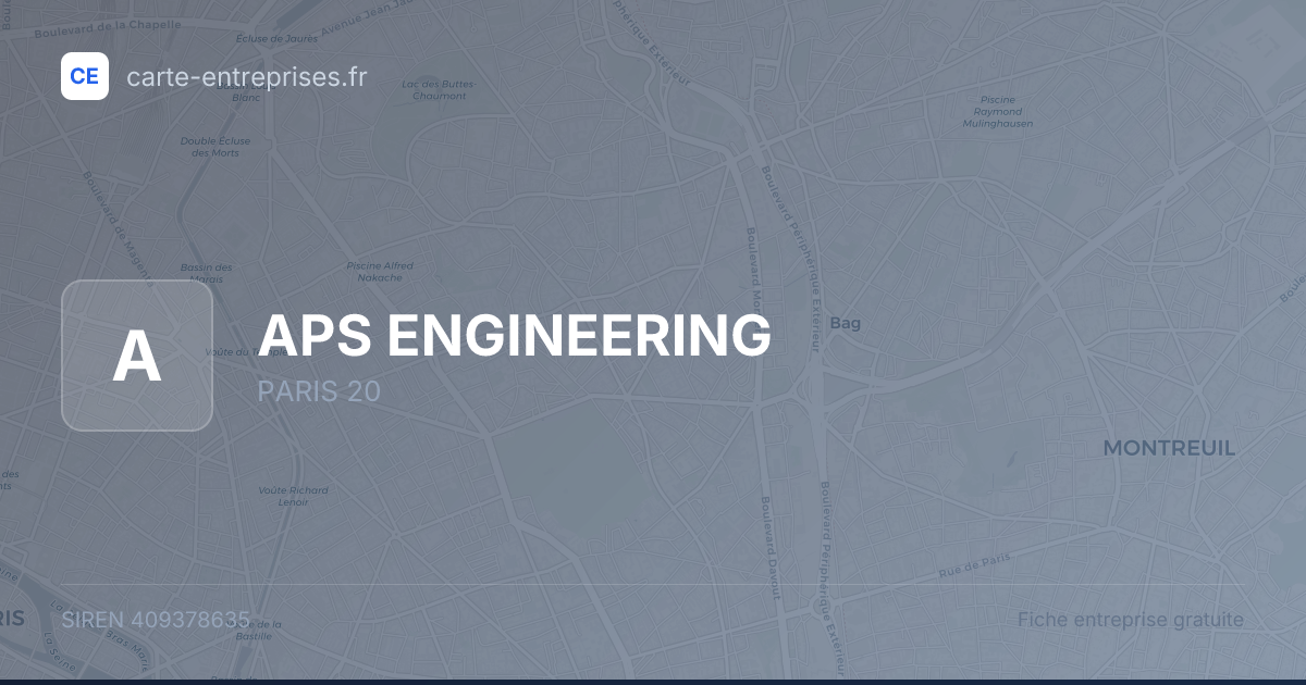 APS ENGINEERING — 409378635 — fiche entreprise