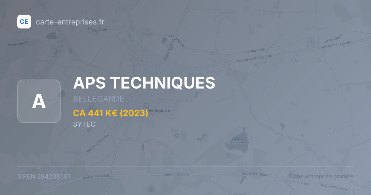 APS TECHNIQUES — 394208581 — fiche entreprise