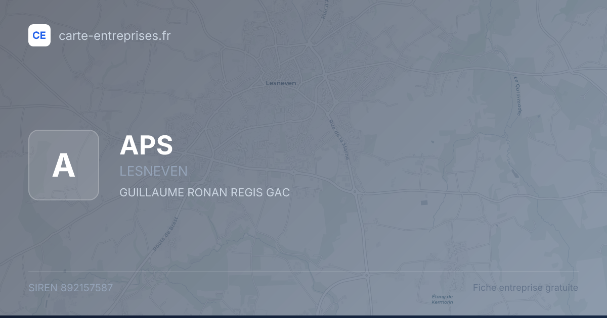 APS — 892157587 — fiche entreprise