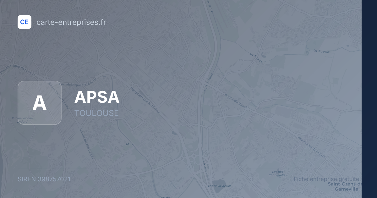 APSA — 398757021 — fiche entreprise