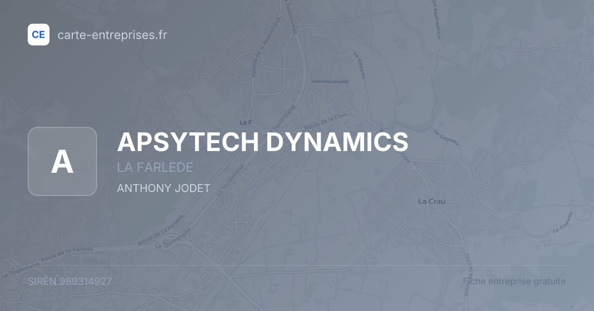 APSYTECH DYNAMICS — 989314927 — fiche entreprise