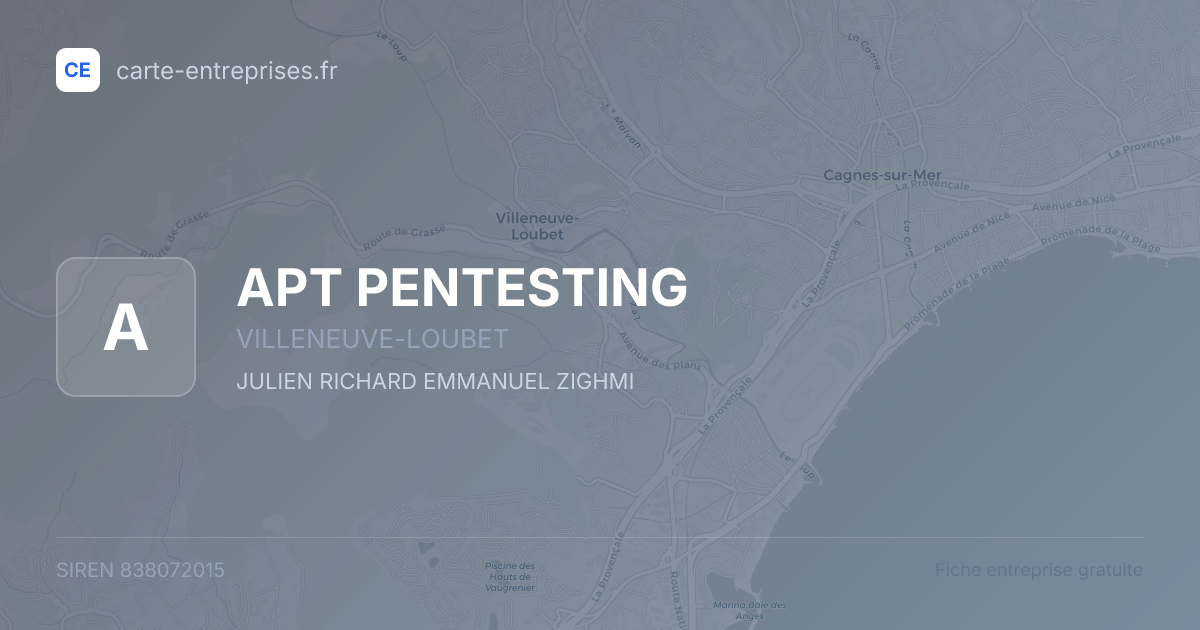 APT PENTESTING — 838072015 — fiche entreprise