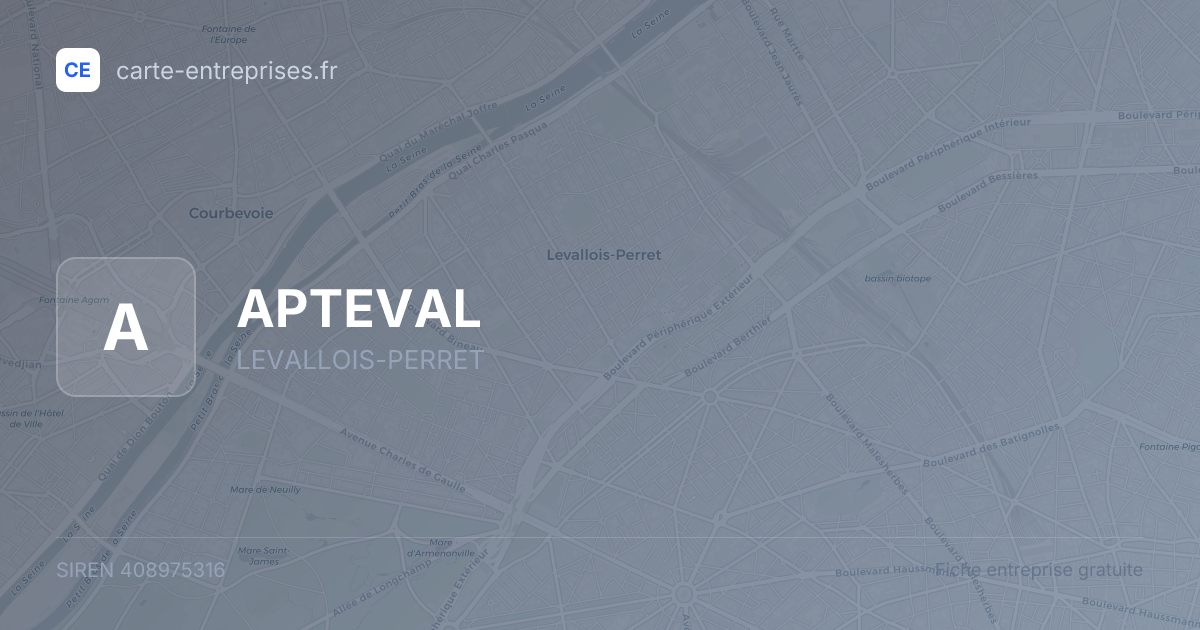 APTEVAL — 408975316 — fiche entreprise