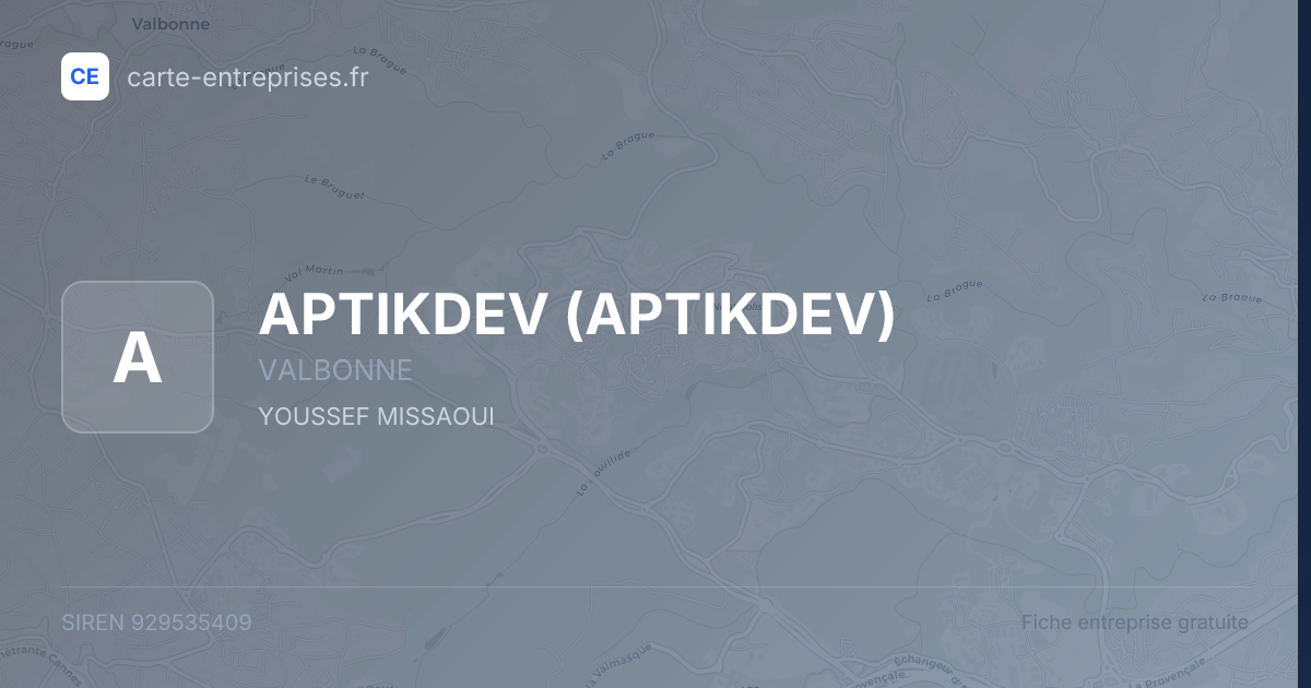 APTIKDEV — 929535409 — fiche entreprise