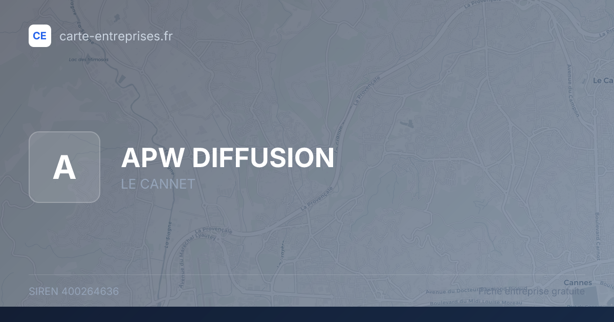 APW DIFFUSION — 400264636 — fiche entreprise
