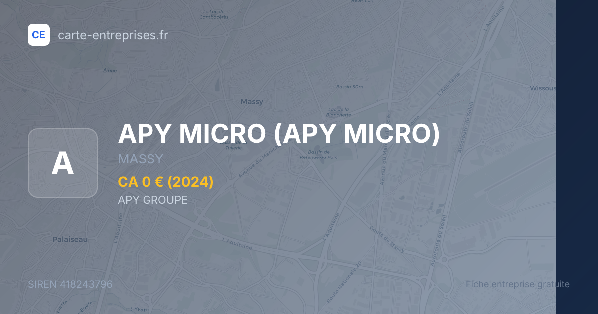 APY MICRO — 418243796 — fiche entreprise