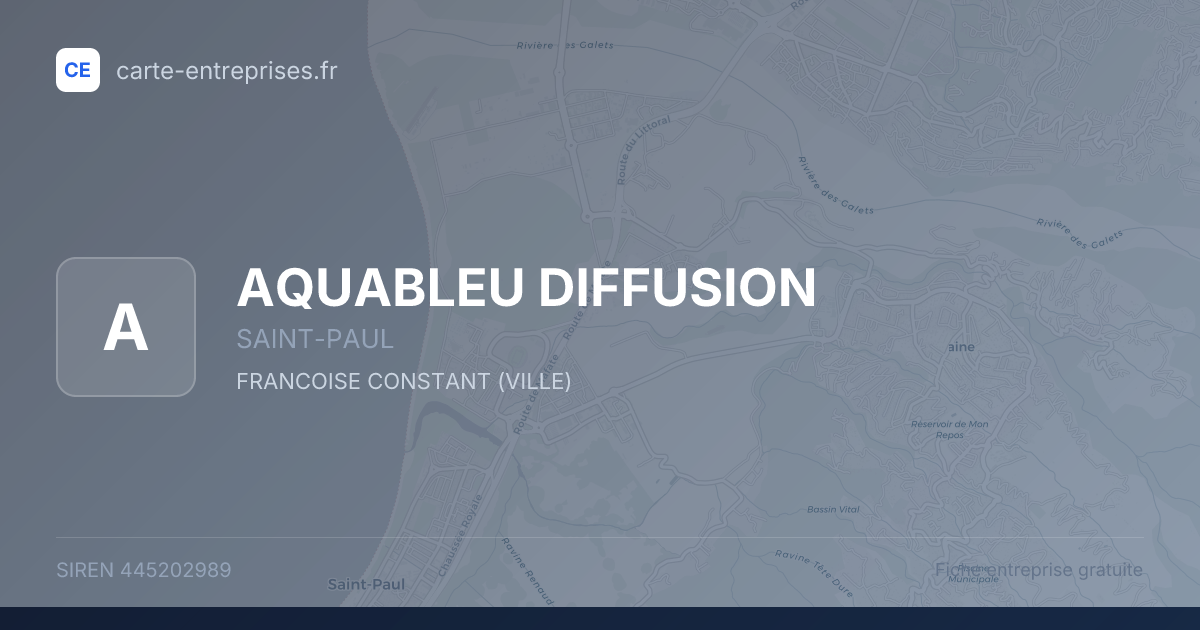 AQUABLEU DIFFUSION — 445202989 — fiche entreprise