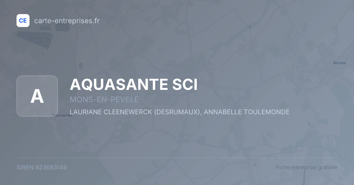 AQUASANTE SCI — 823683149 — fiche entreprise