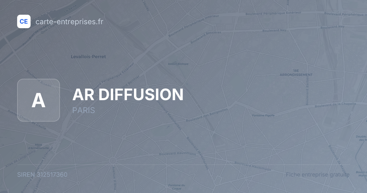 AR DIFFUSION — 312517360 — fiche entreprise