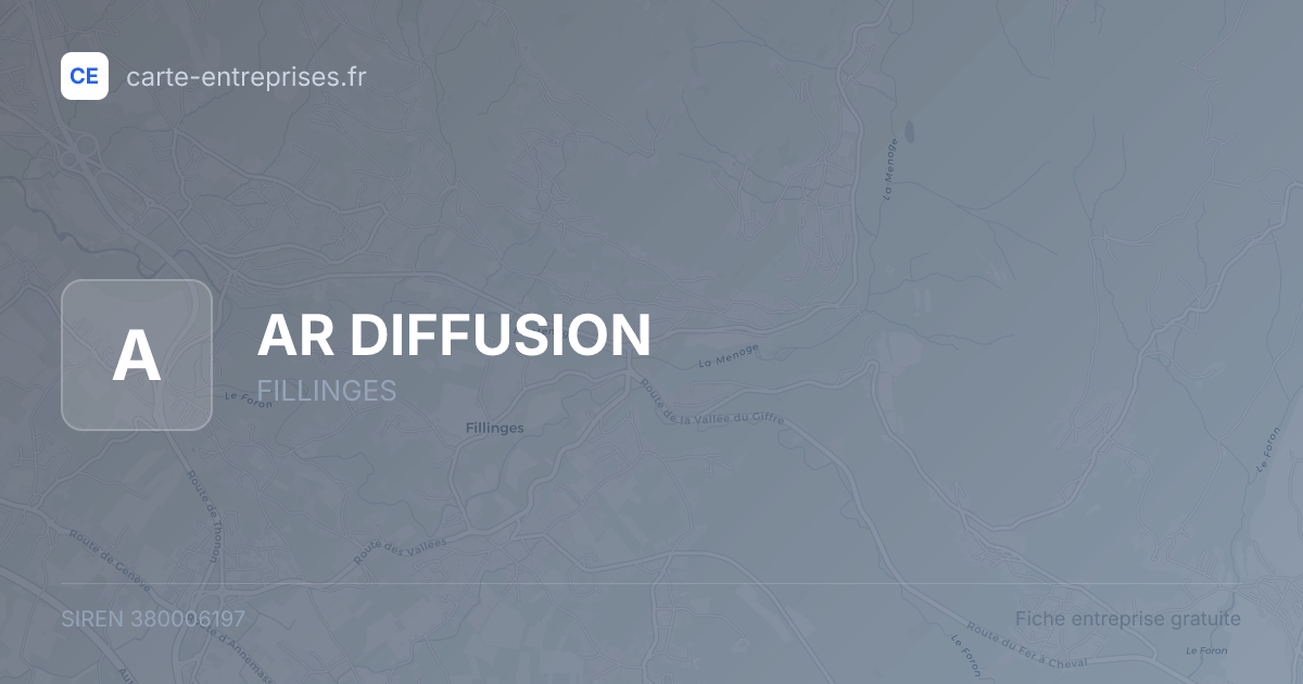 AR DIFFUSION — 380006197 — fiche entreprise