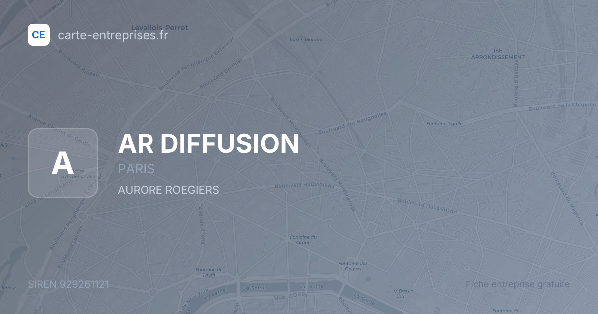 AR DIFFUSION — 929261121 — fiche entreprise