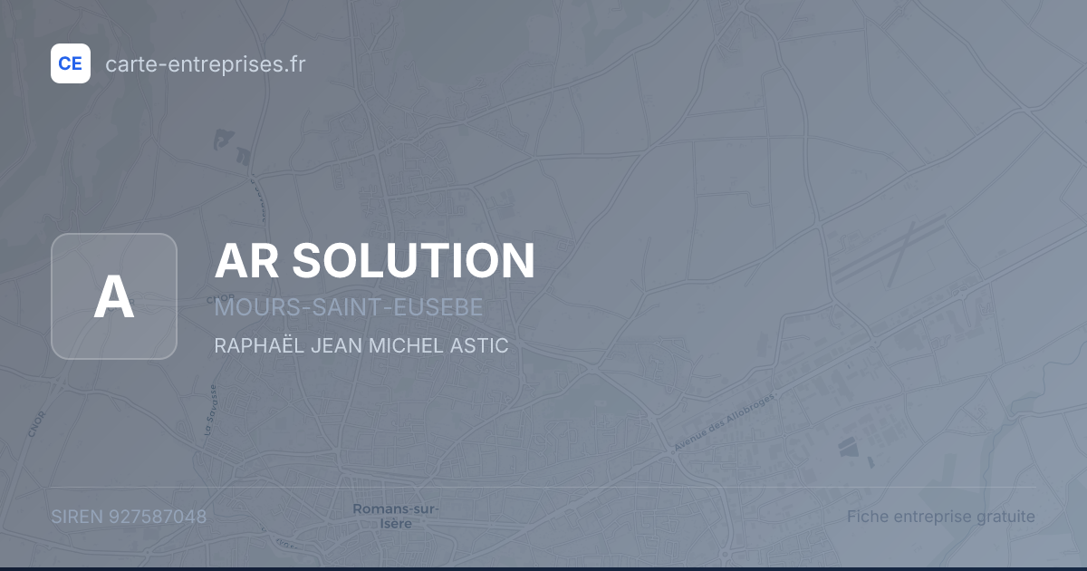AR SOLUTION — 927587048 — fiche entreprise