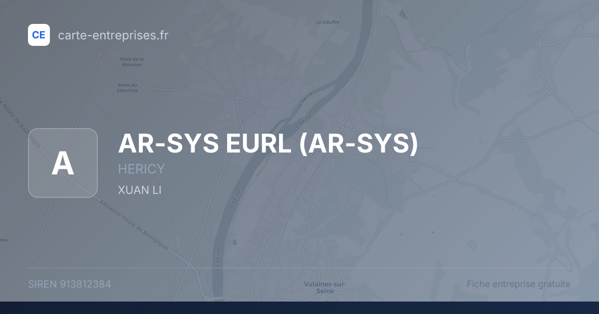 AR-SYS EURL (AR-SYS) — 913812384 — fiche entreprise