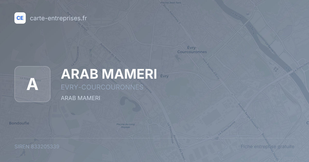 ARAB MAMERI — 833205339 — fiche entreprise