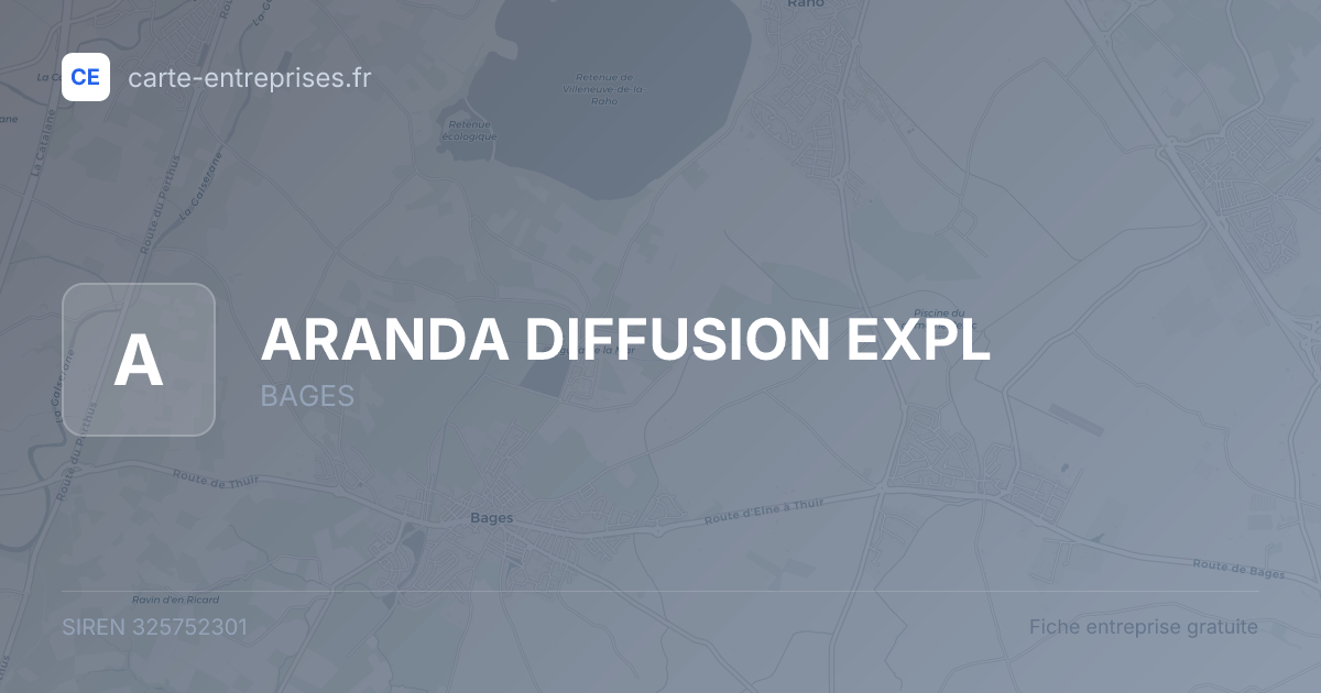ARANDA DIFFUSION EXPL — 325752301 — fiche entreprise