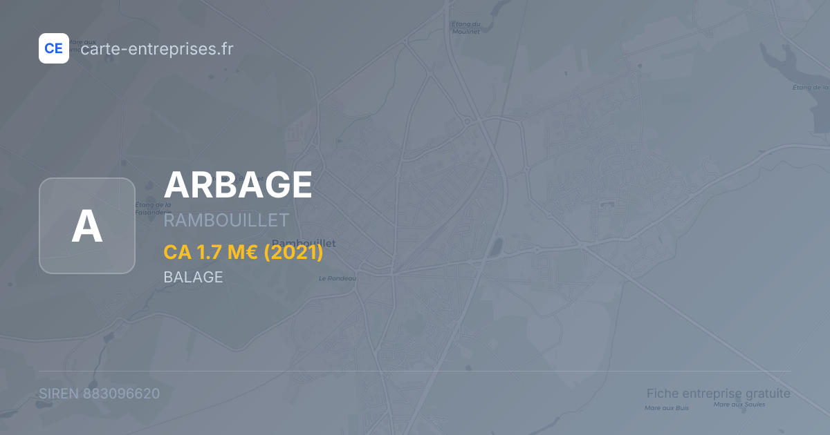 ARBAGE — 883096620 — fiche entreprise