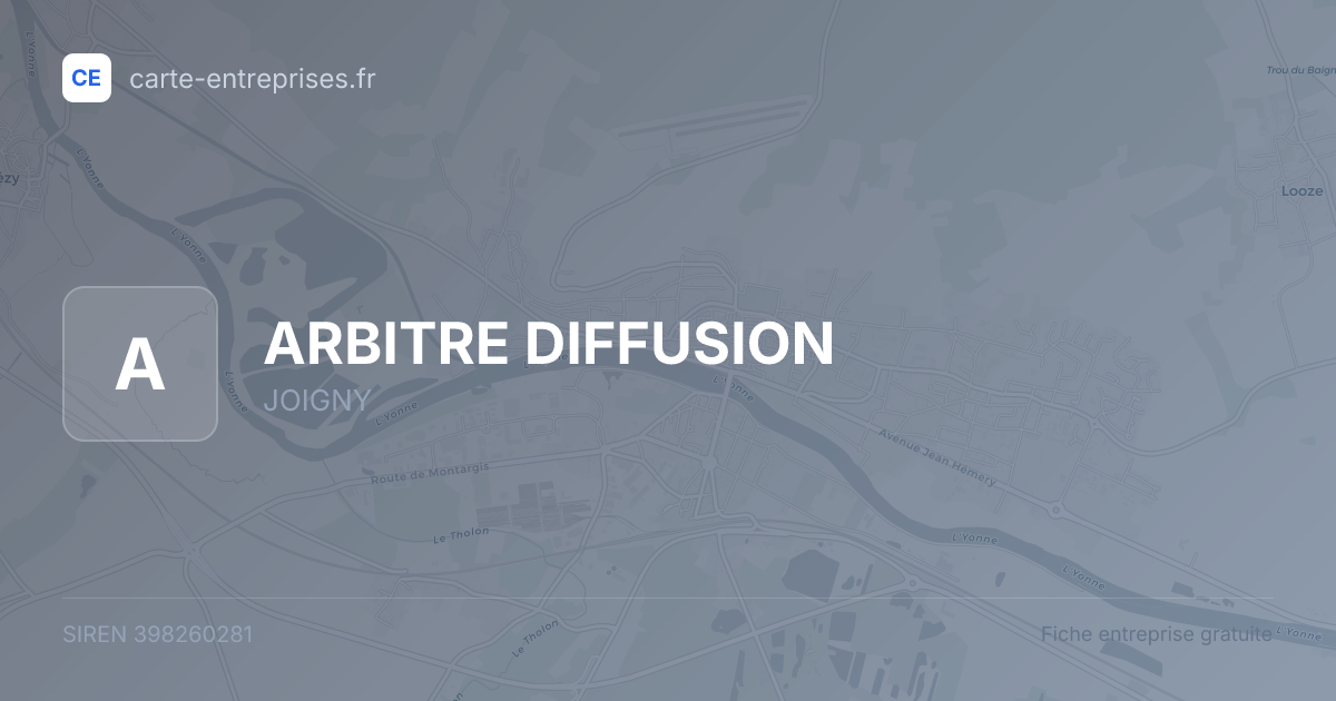 ARBITRE DIFFUSION — 398260281 — fiche entreprise