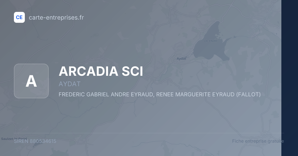 ARCADIA SCI — 880534615 — fiche entreprise