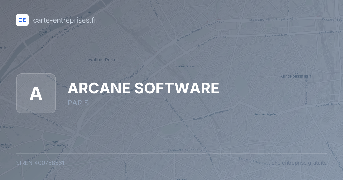 ARCANE SOFTWARE — 400758561 — fiche entreprise