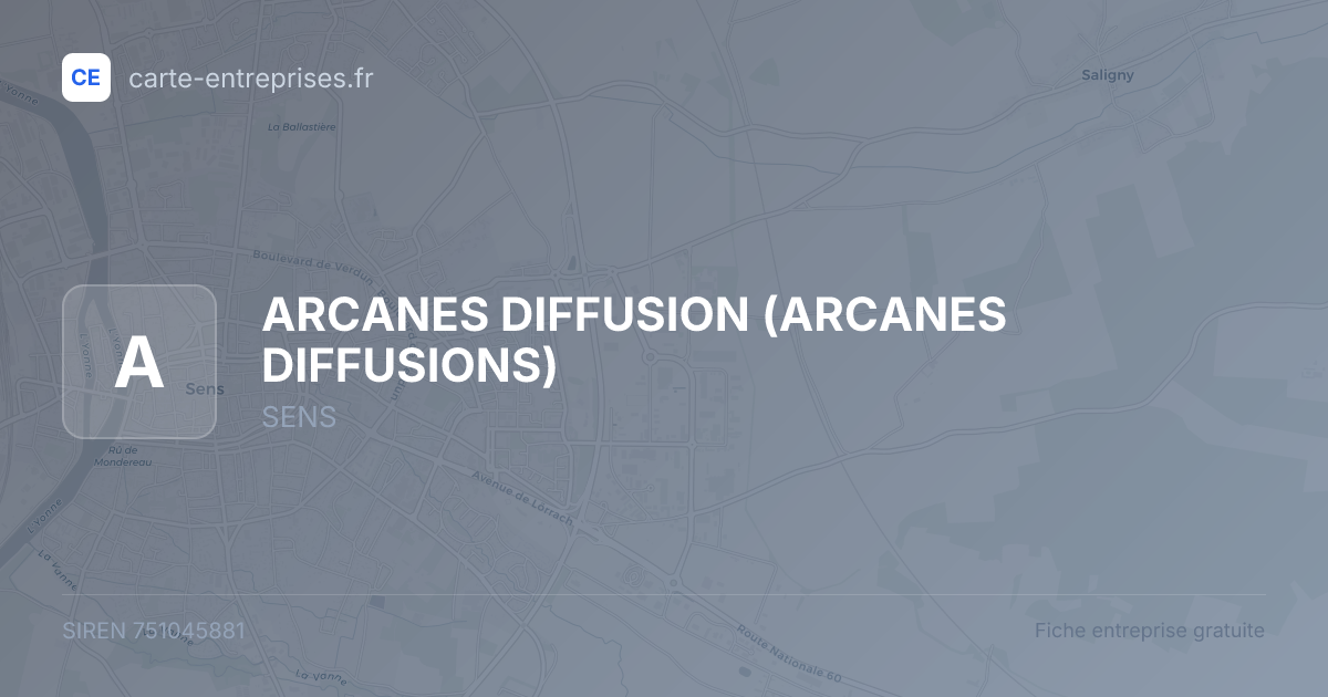 ARCANES DIFFUSION (ARCANES DIFFUSIONS) — 751045881 — fiche entreprise