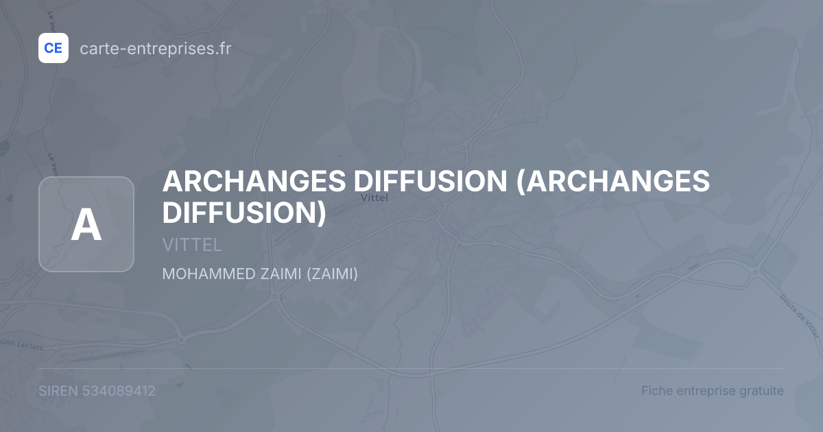 ARCHANGES DIFFUSION — 534089412 — fiche entreprise