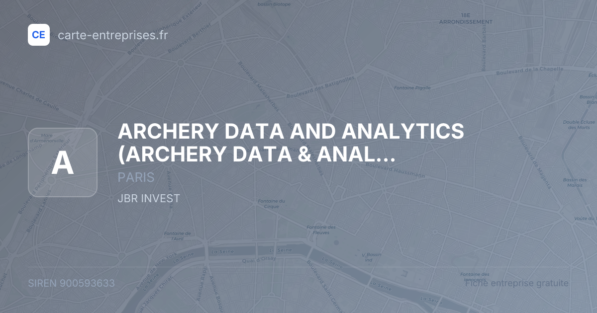 ARCHERY DATA AND ANALYTICS (ARCHERY DATA & ANALYTICS) — 900593633 — fiche entreprise