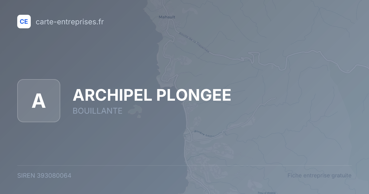 ARCHIPEL PLONGEE — 393080064 — fiche entreprise