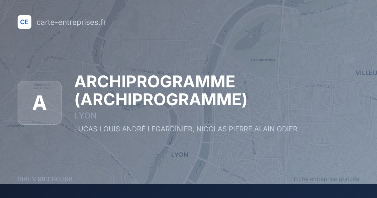 ARCHIPROGRAMME — 983393398 — fiche entreprise