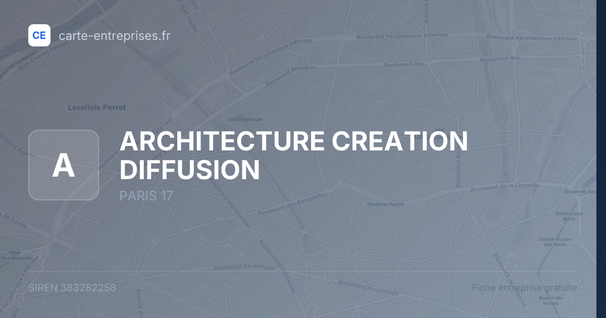 ARCHITECTURE CREATION DIFFUSION — 383282258 — fiche entreprise