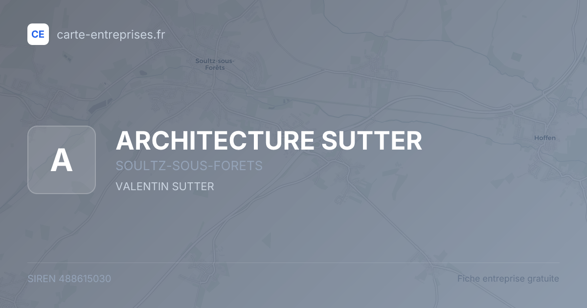 ARCHITECTURE SUTTER — 488615030 — fiche entreprise
