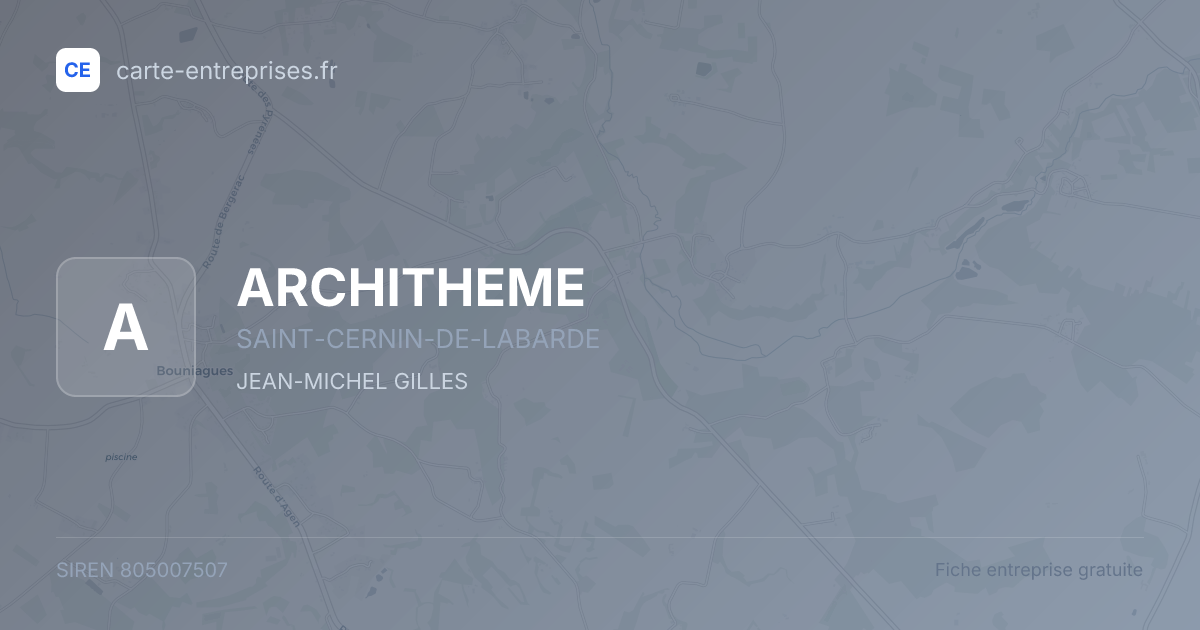 ARCHITHEME — 805007507 — fiche entreprise
