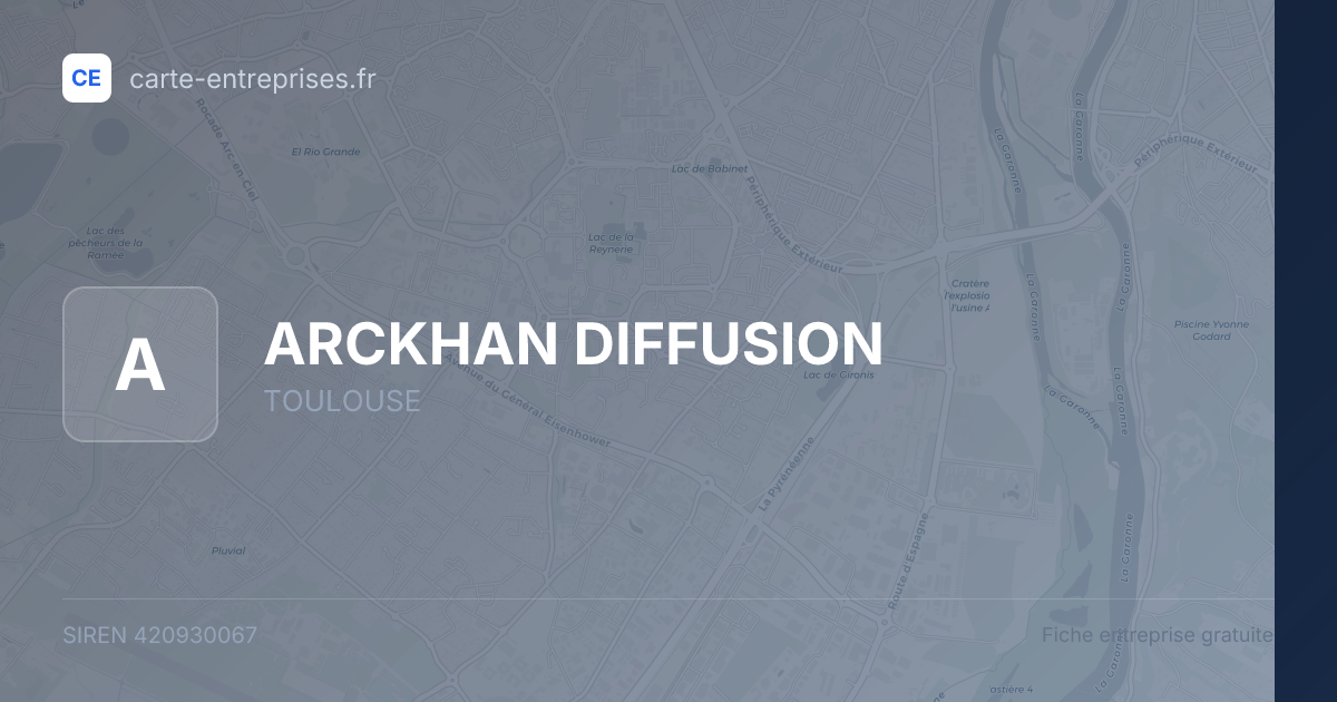 ARCKHAN DIFFUSION — 420930067 — fiche entreprise