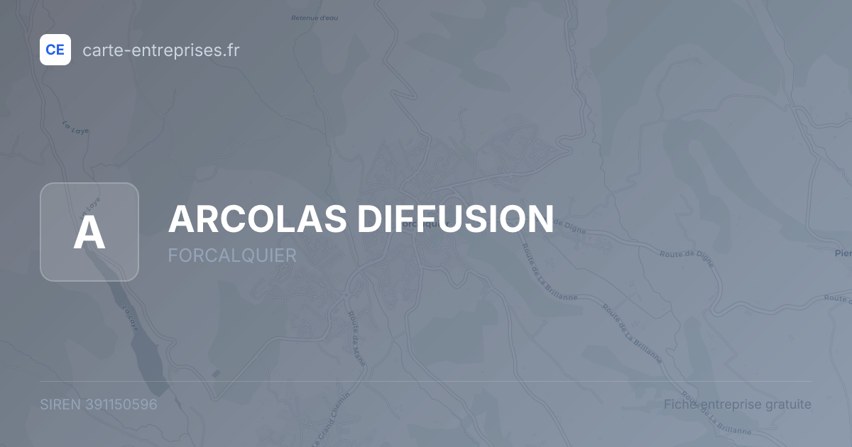 ARCOLAS DIFFUSION — 391150596 — fiche entreprise