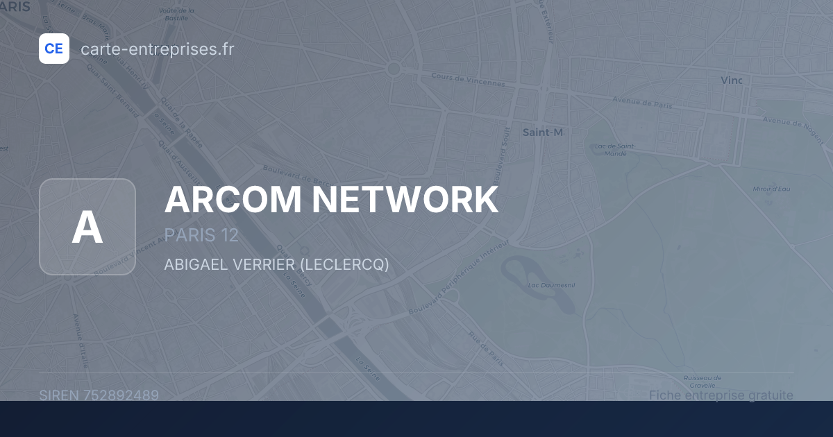 ARCOM NETWORK — 752892489 — fiche entreprise