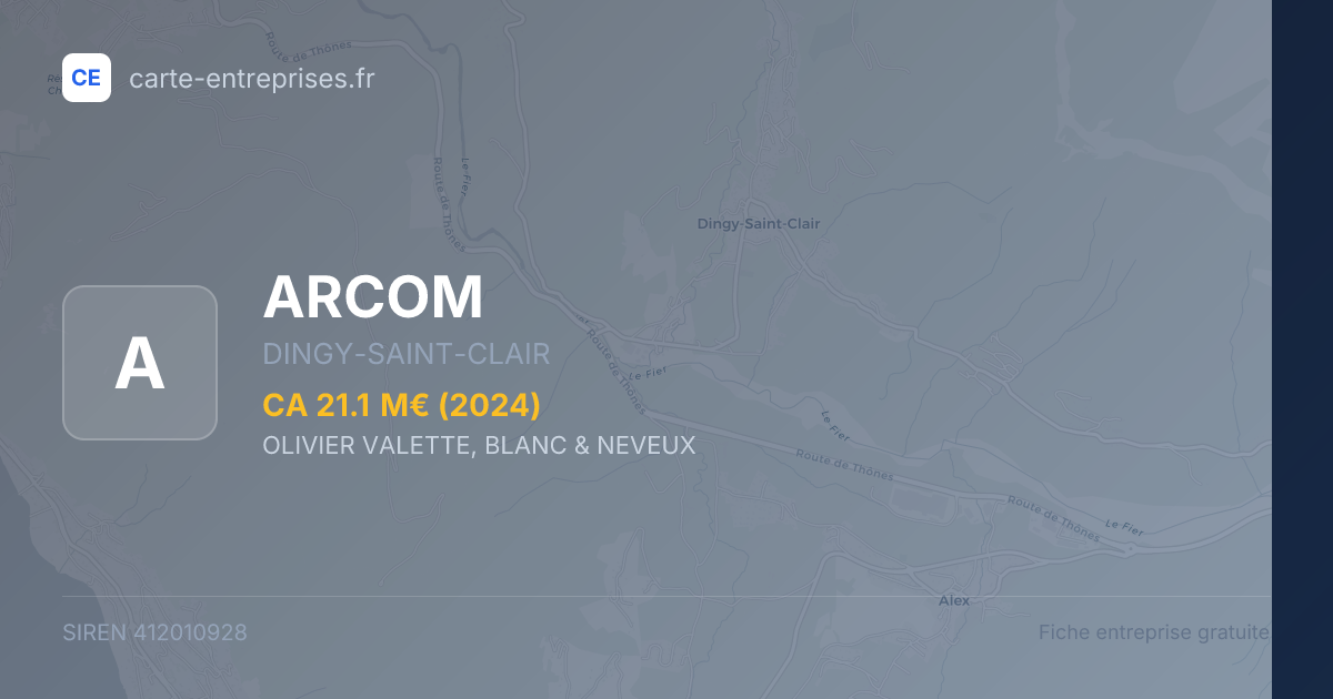 ARCOM — 412010928 — fiche entreprise