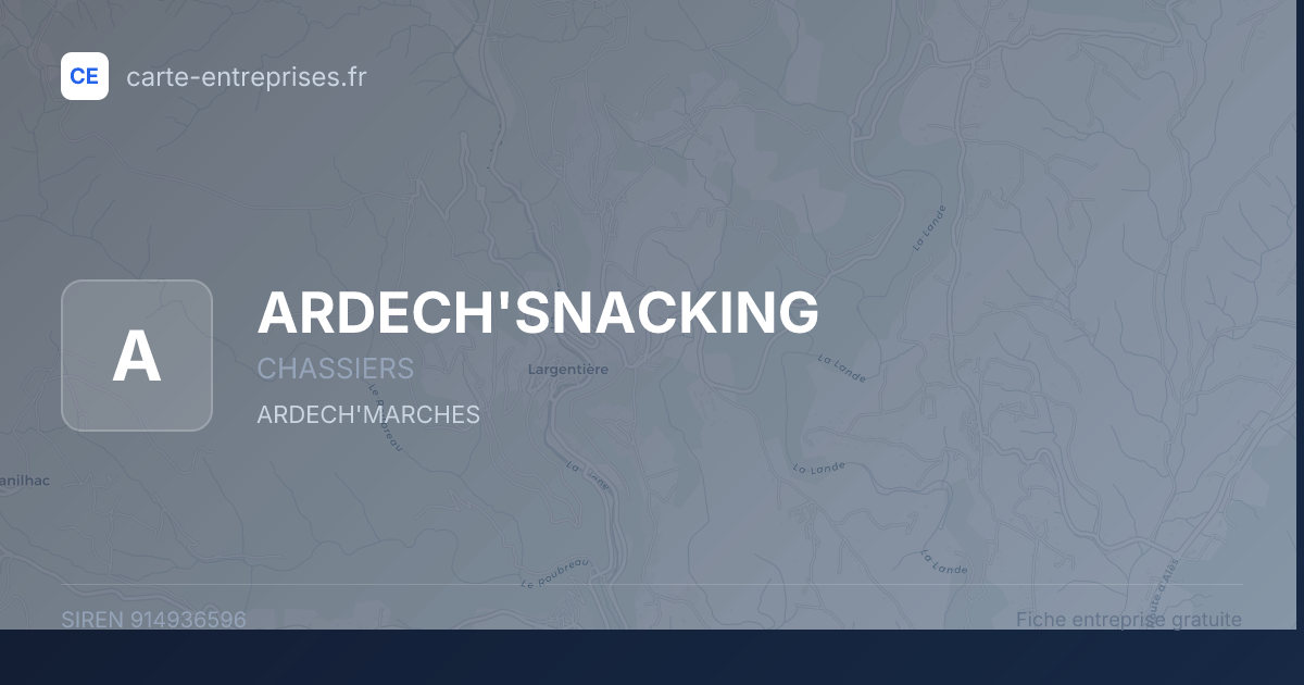 ARDECH'SNACKING — 914936596 — fiche entreprise