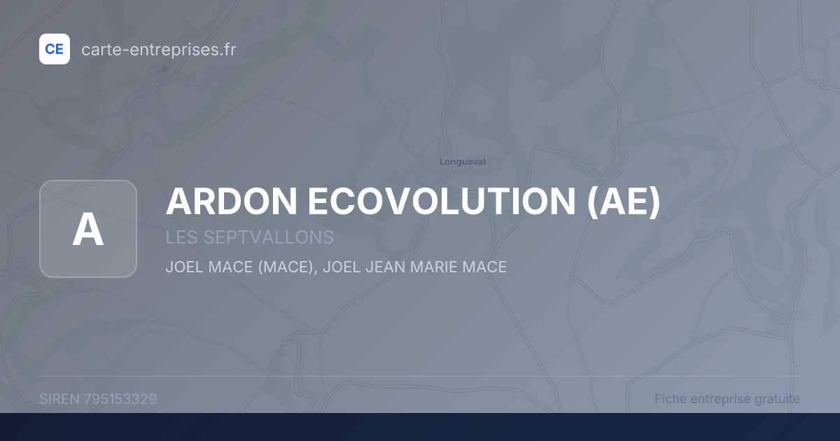 ARDON ECOVOLUTION (AE) — 795153329 — fiche entreprise