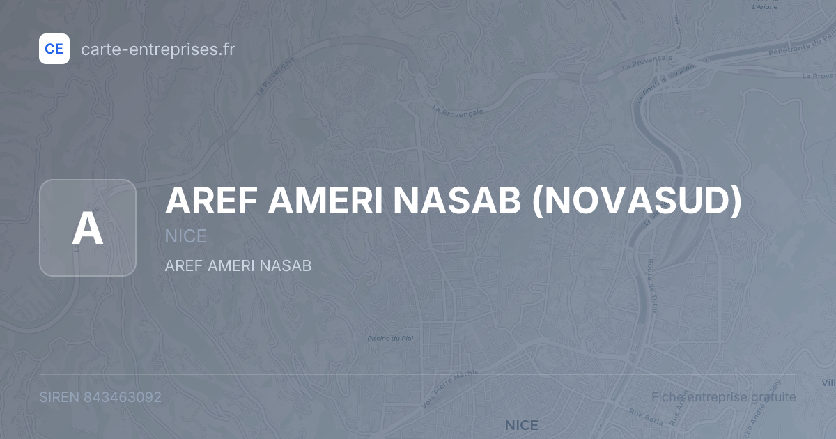 AREF AMERI NASAB (NOVASUD) — 843463092 — fiche entreprise