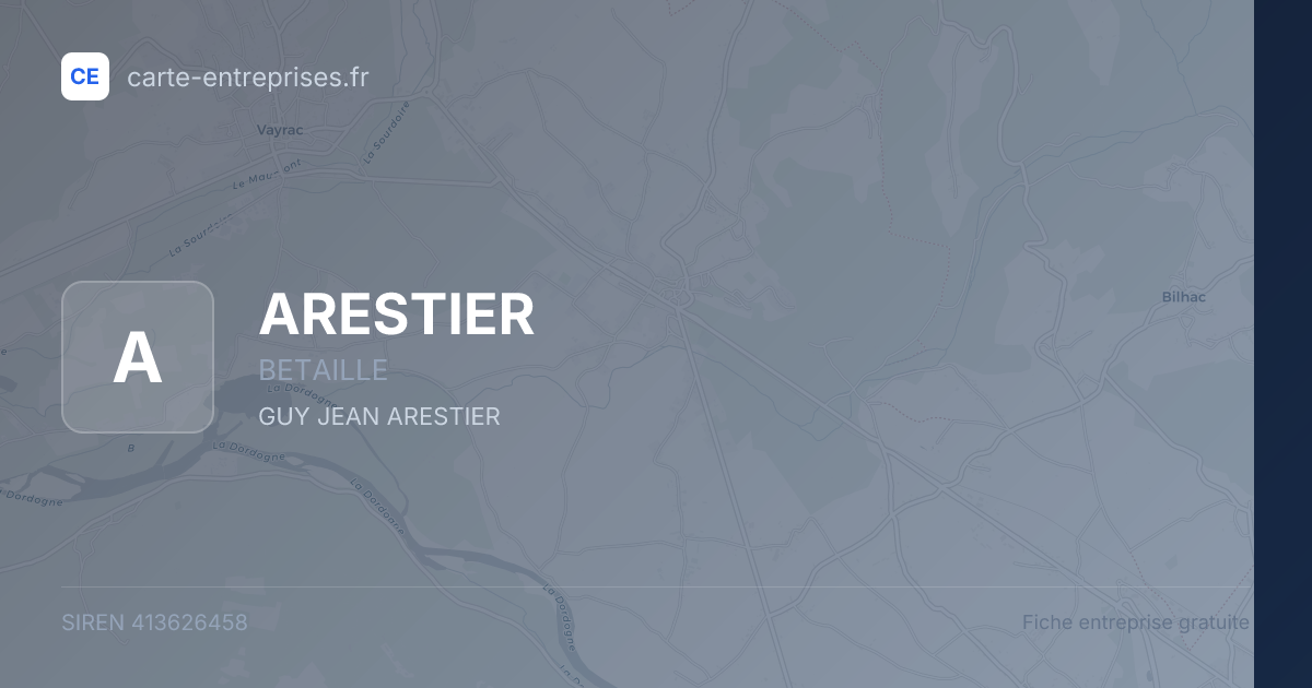 ARESTIER — 413626458 — fiche entreprise