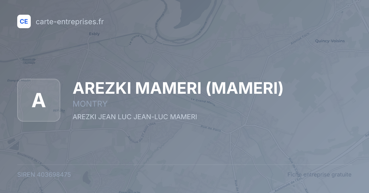 AREZKI MAMERI (MAMERI) — 403698475 — fiche entreprise