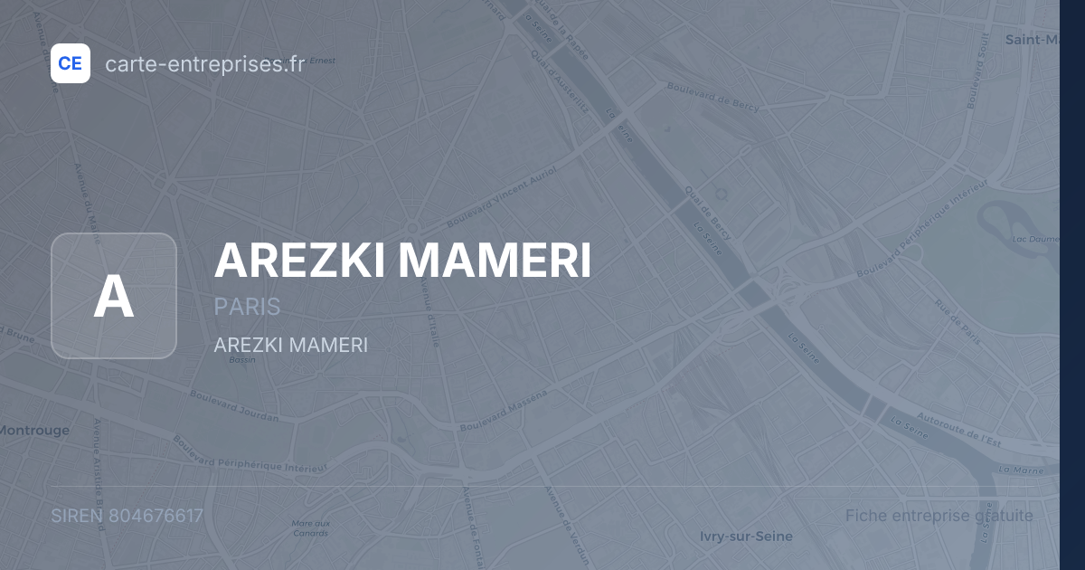 AREZKI MAMERI — 804676617 — fiche entreprise