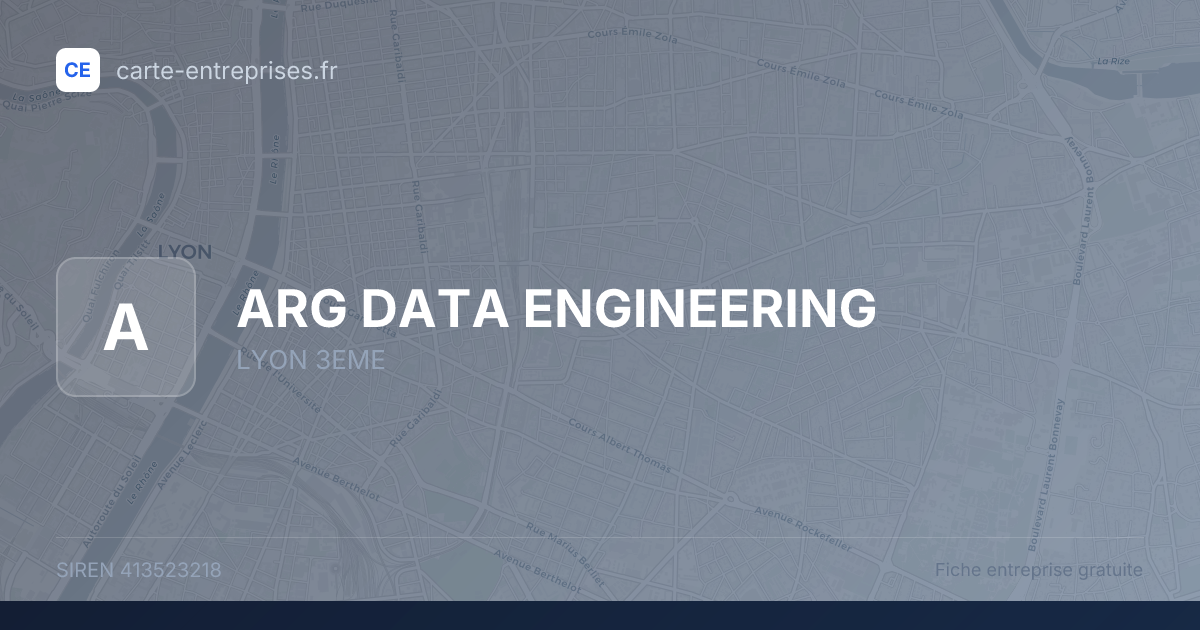 ARG DATA ENGINEERING — 413523218 — fiche entreprise